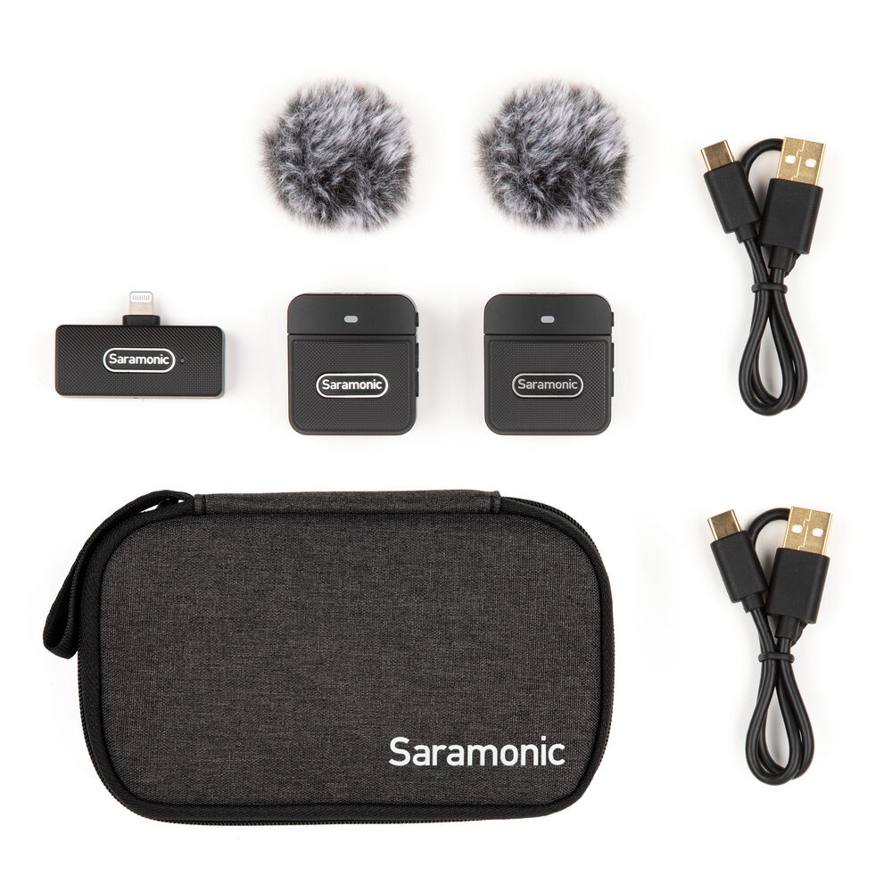 Saramonic Blink 100 B4 Sistema de Micrófono Inalámbrico Compacto, 2 transmisor y 1 receptor, Salida para Iphone