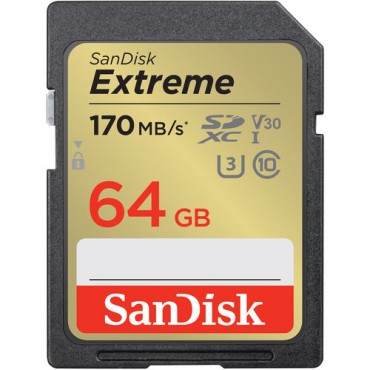 Sandisk SDXC Extreme 64GB 170mb/s V30